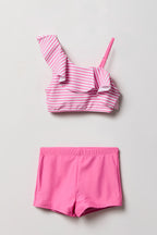 Ensemble de baignade avec haut à épaule unique et short pour fille