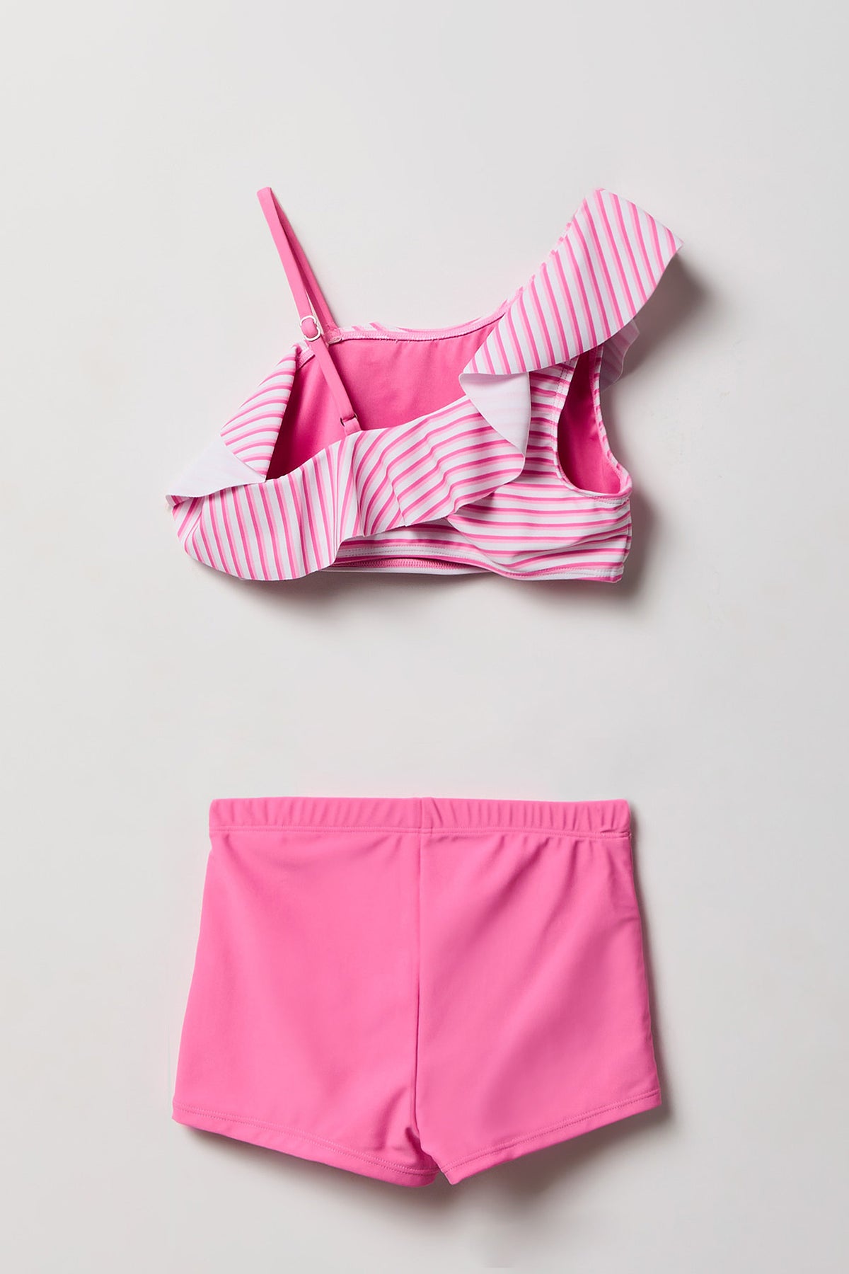 Vue alternative 2. Ensemble de baignade avec haut à épaule unique et short pour fille