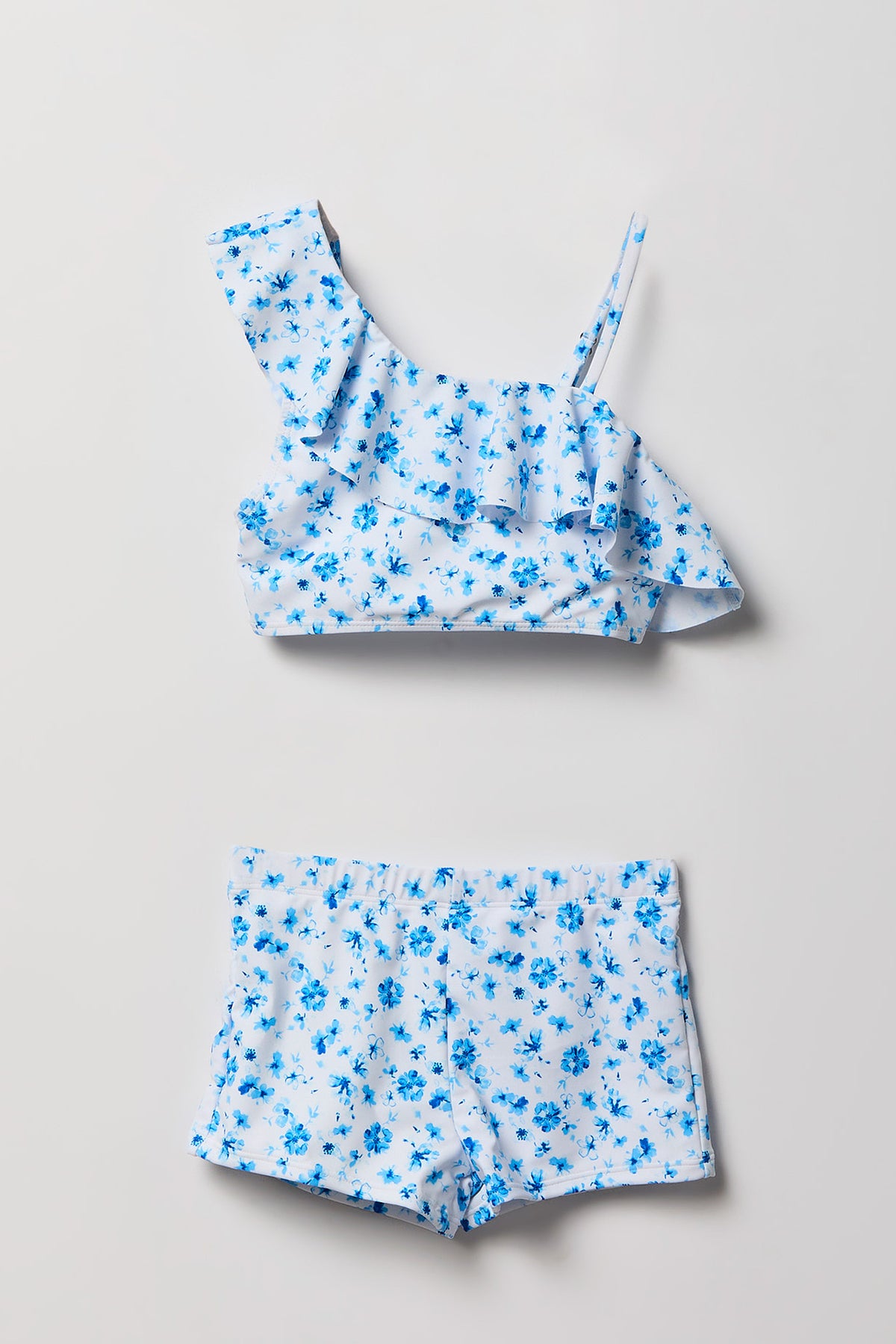 Ensemble de baignade avec haut à épaule unique et short pour fille