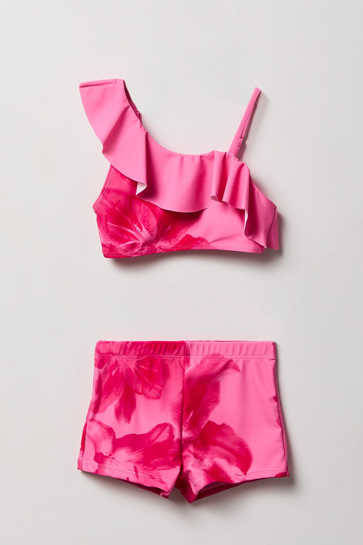 Ensemble de baignade avec haut à épaule unique et short pour fille
