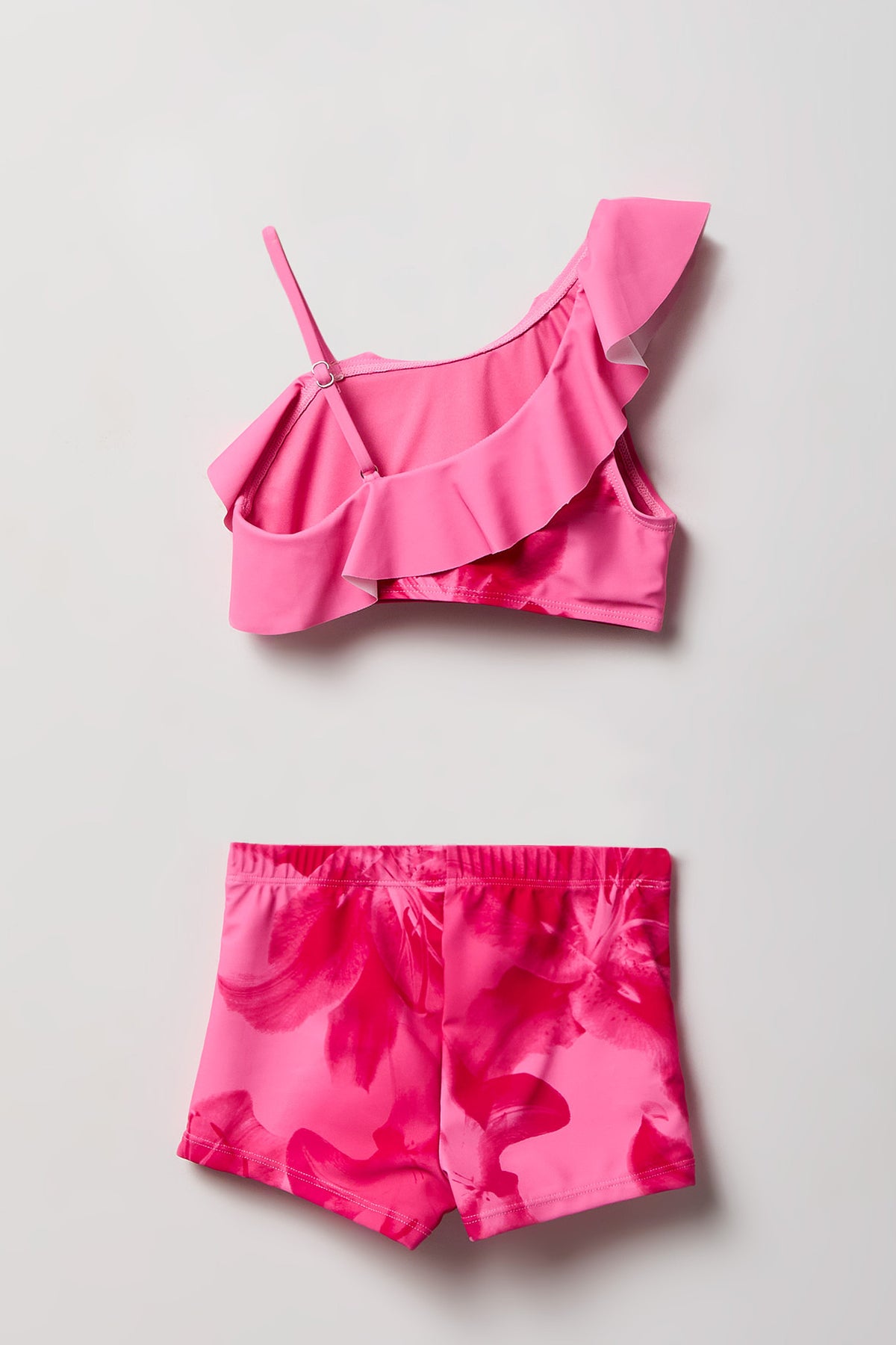 Vue alternative 2. Ensemble de baignade avec haut à épaule unique et short pour fille