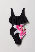 Girls Flounce One Piece Swimsuit