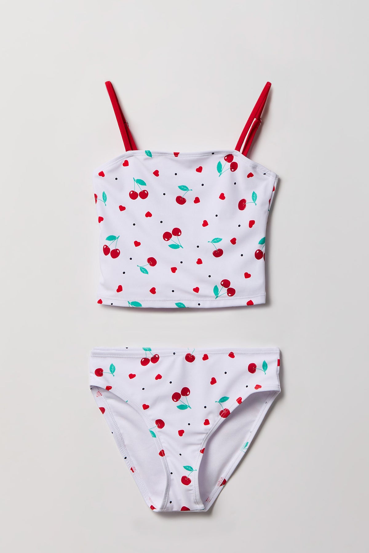 Girls Tankini Swim Set - White