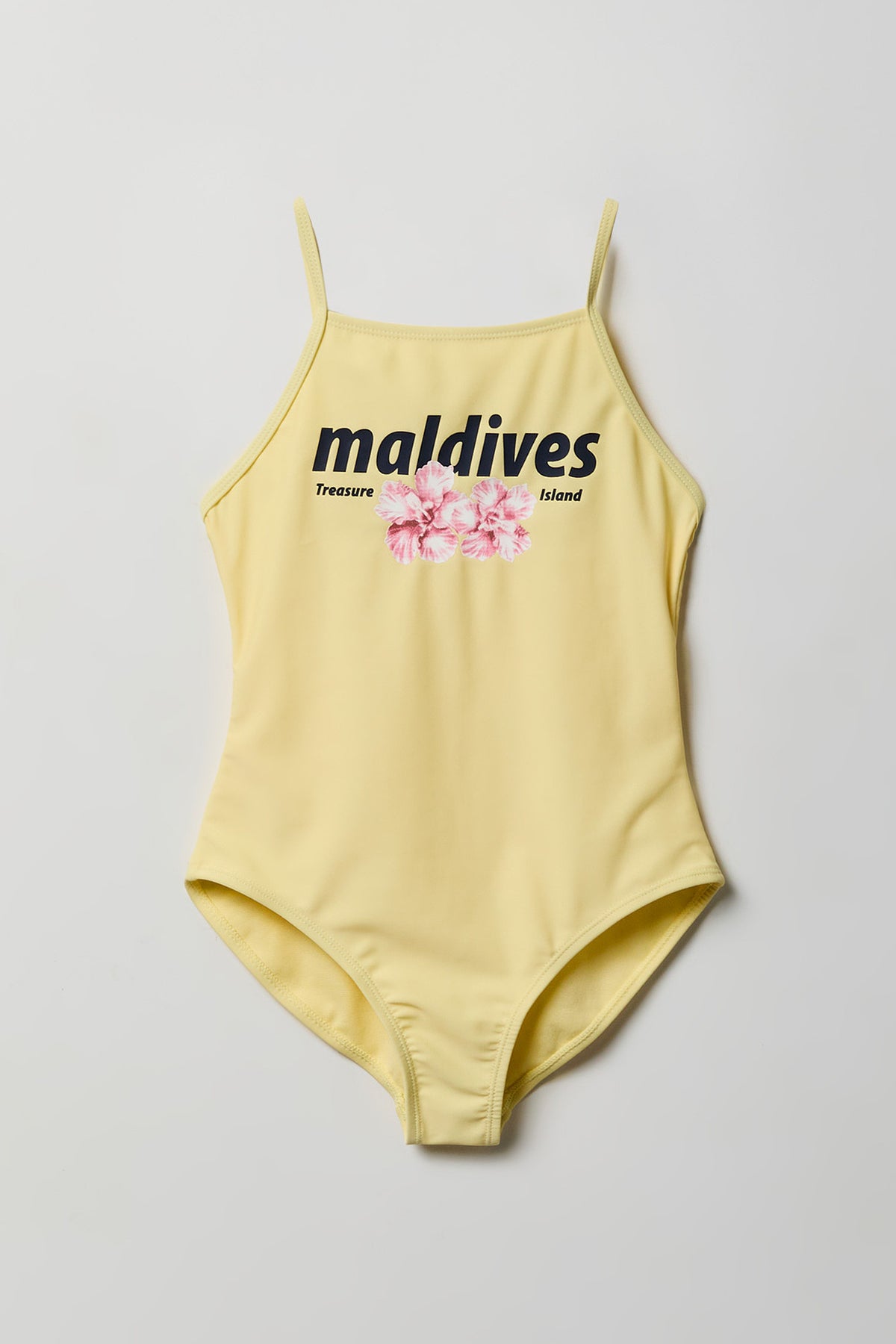 Girls Graphic One Piece Swimsuit - Yellow