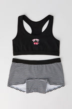 Ensemble avec soutien-gorge à dos nageur et culotte garçonne pour fille
