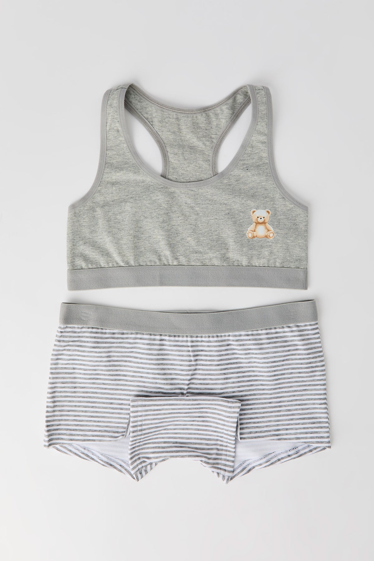 Ensemble avec soutien-gorge à dos nageur et culotte garçonne pour fille