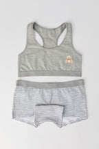 Ensemble avec soutien-gorge à dos nageur et culotte garçonne pour fille