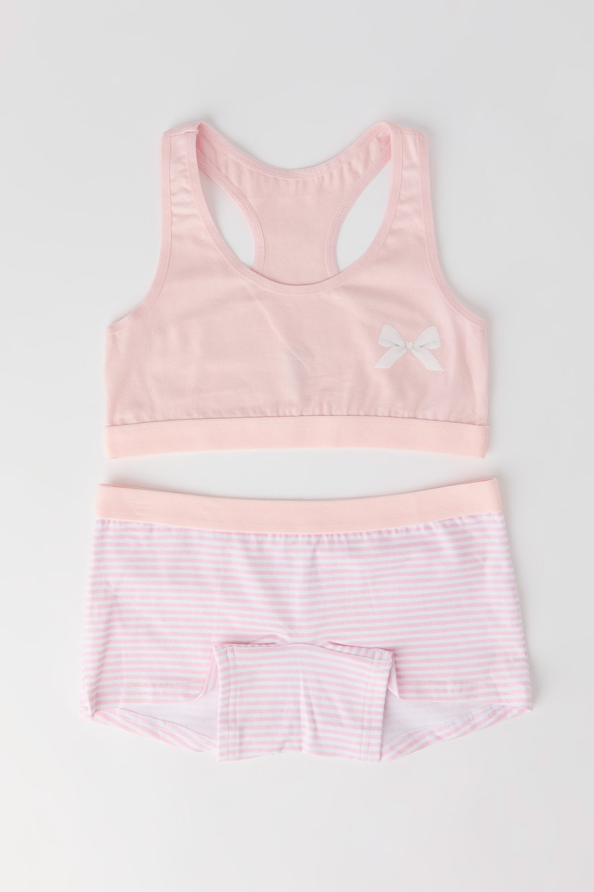 Ensemble avec soutien-gorge à dos nageur et culotte garçonne pour fille