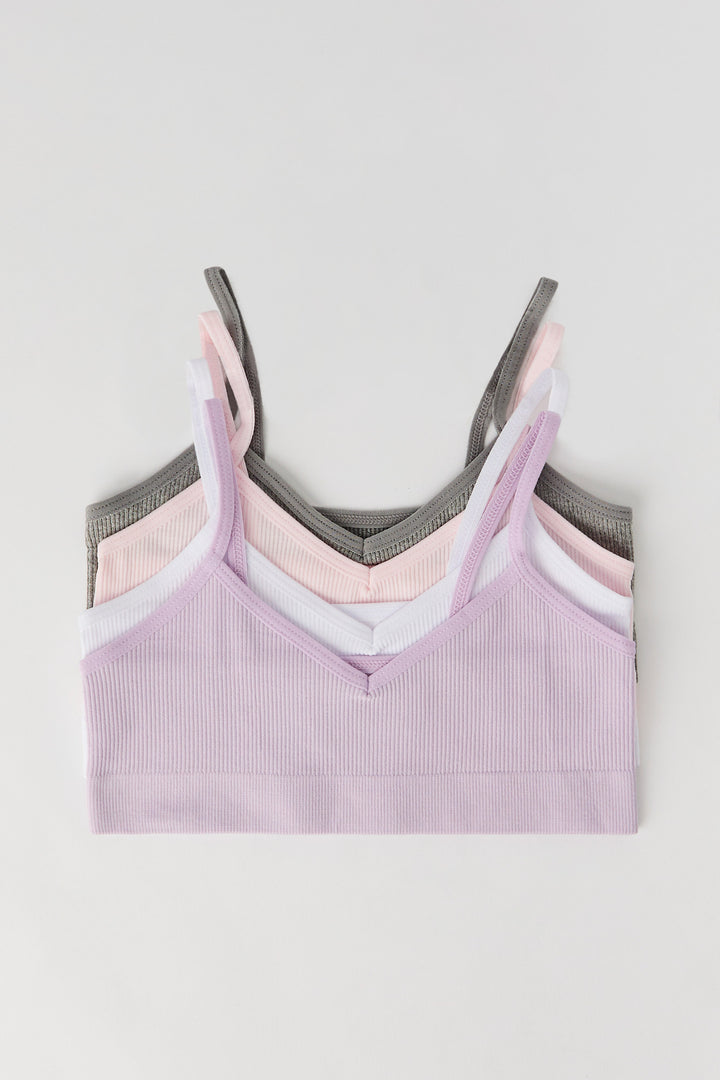 Bralette côtelée sans couture pour fille (Lot de 4)