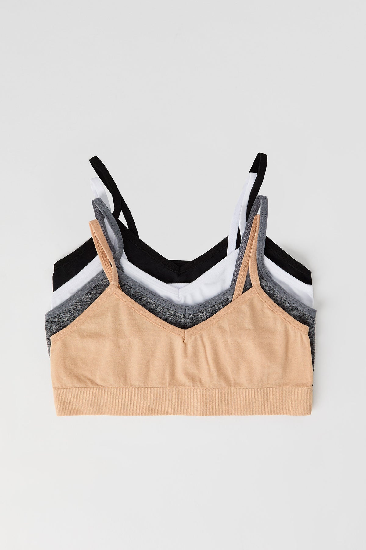 Girls Seamless Non-Padded Bralette (4 Pack) - Tan