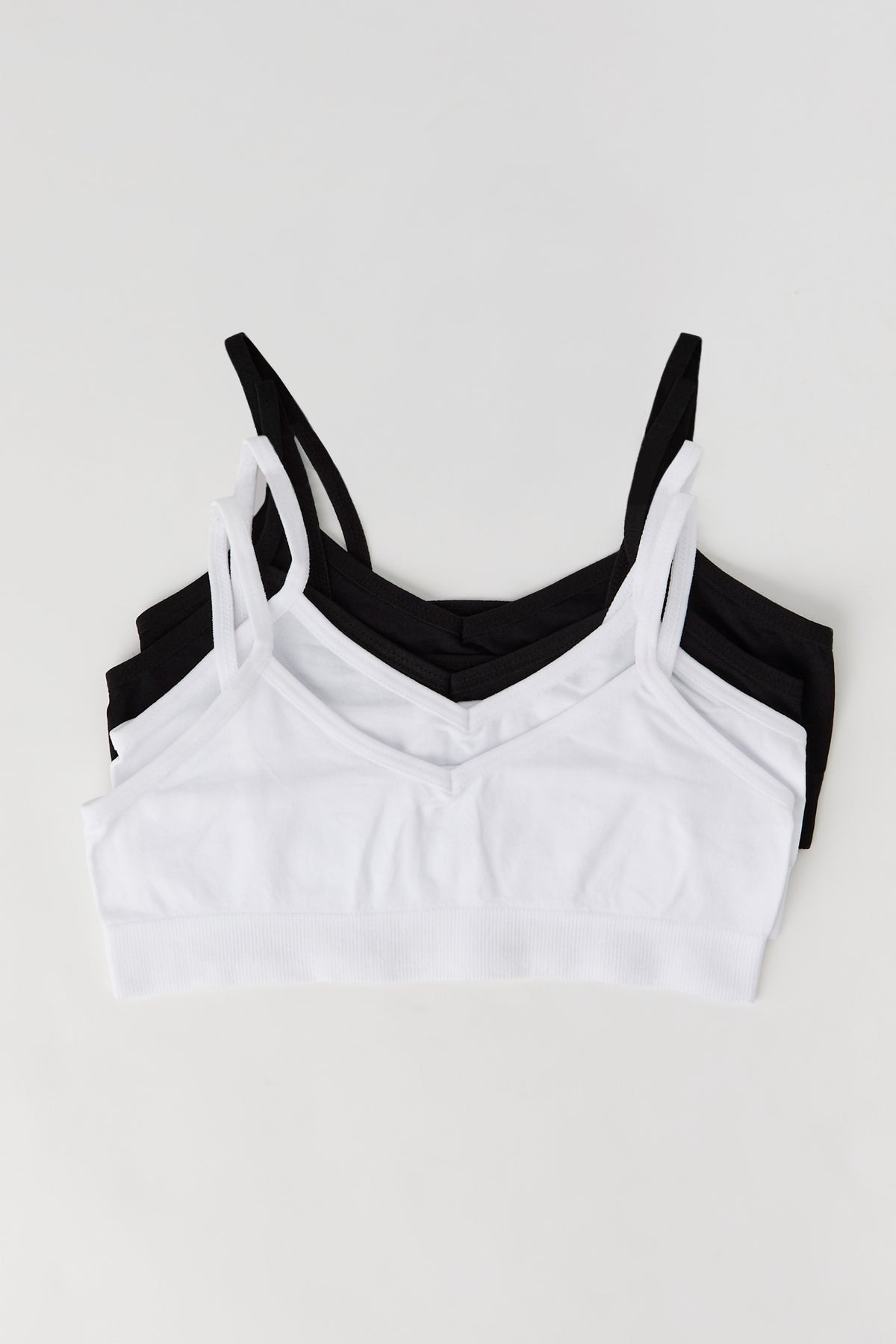 Girls Seamless Non-Padded Bralette (4 Pack) - Black with White