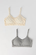 Bralette sans couture unie et imprimée pour fille (Lot de 2)
