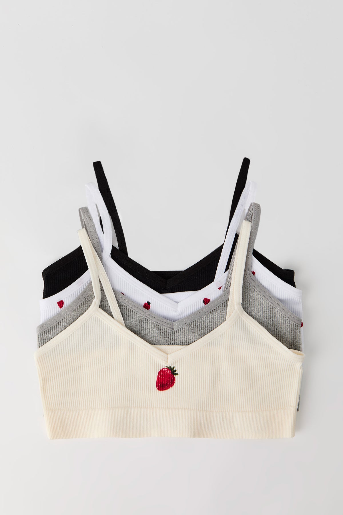 Vue alternative 2. Braletette côtelée sans couture pour fille (Lot de 4)