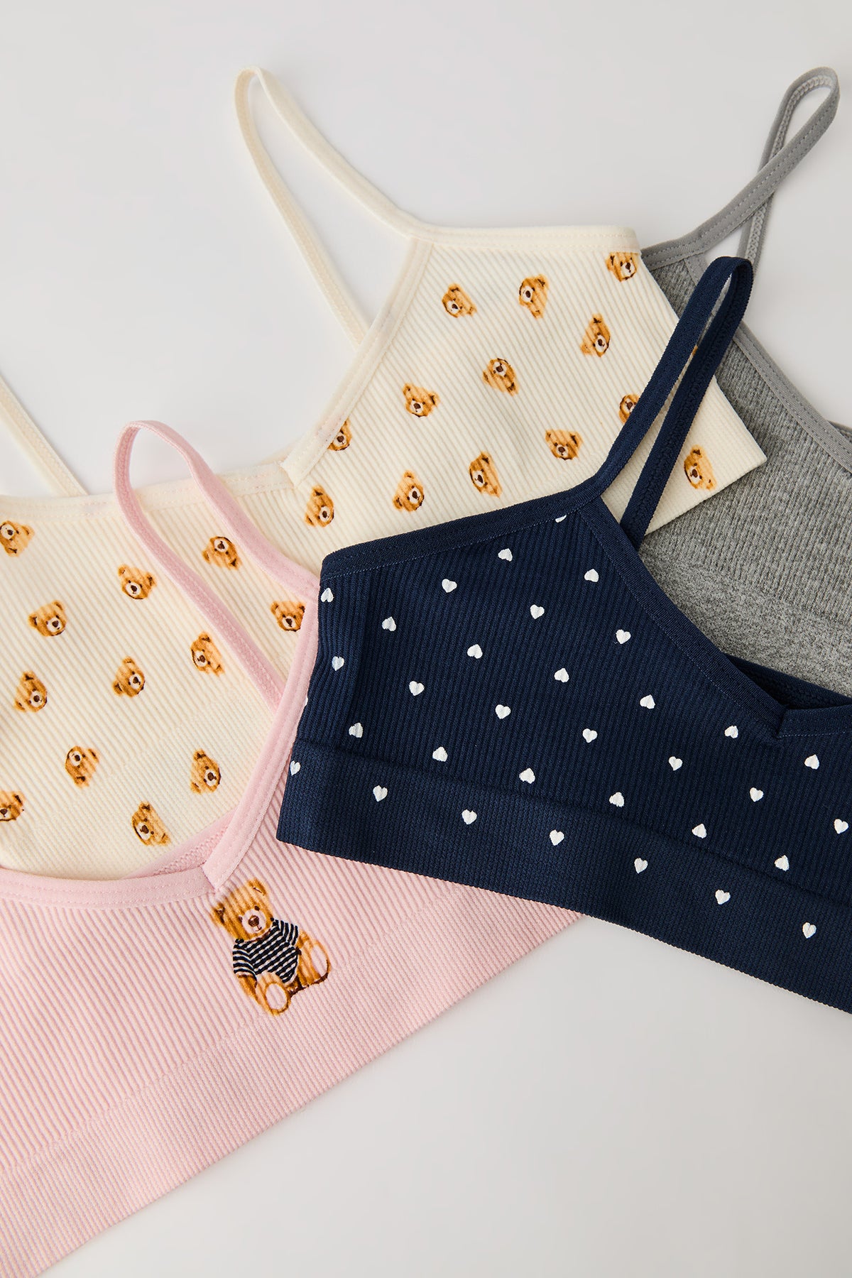 Braletette côtelée sans couture pour fille (Lot de 4)