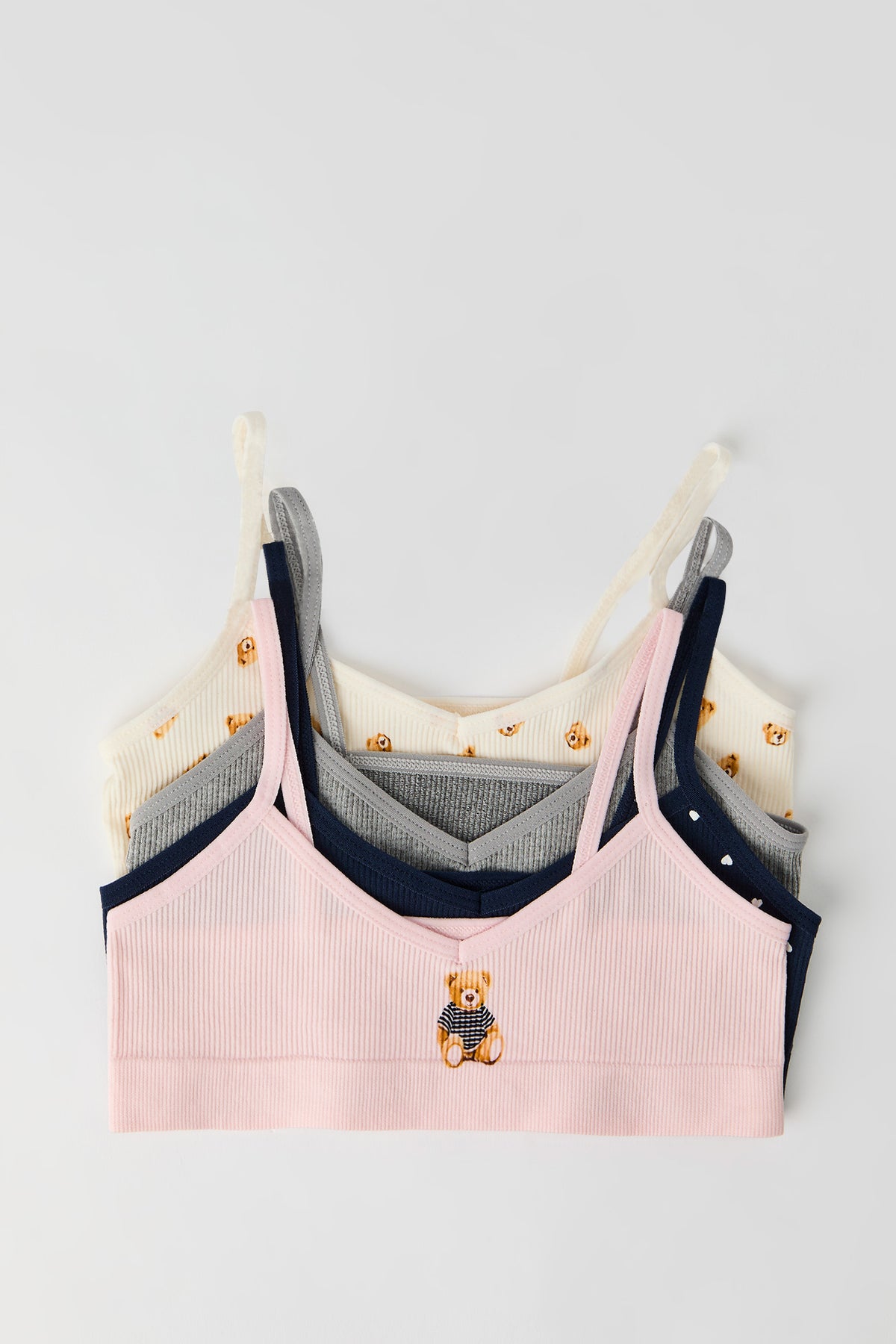 Vue alternative 2. Braletette côtelée sans couture pour fille (Lot de 4)