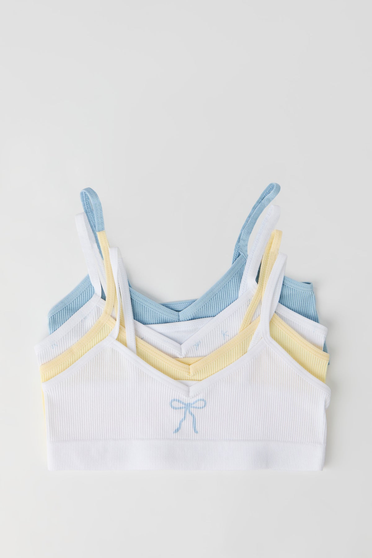 Vue alternative 2. Braletette côtelée sans couture pour fille (Lot de 4)