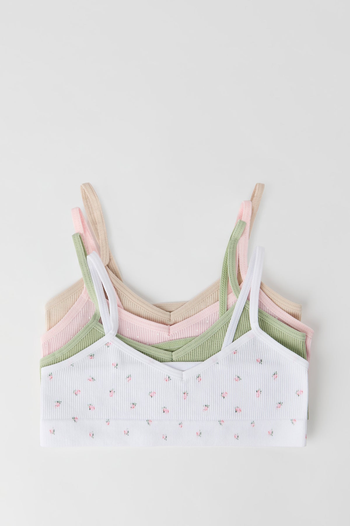 Braletette côtelée sans couture pour fille (Lot de 4)