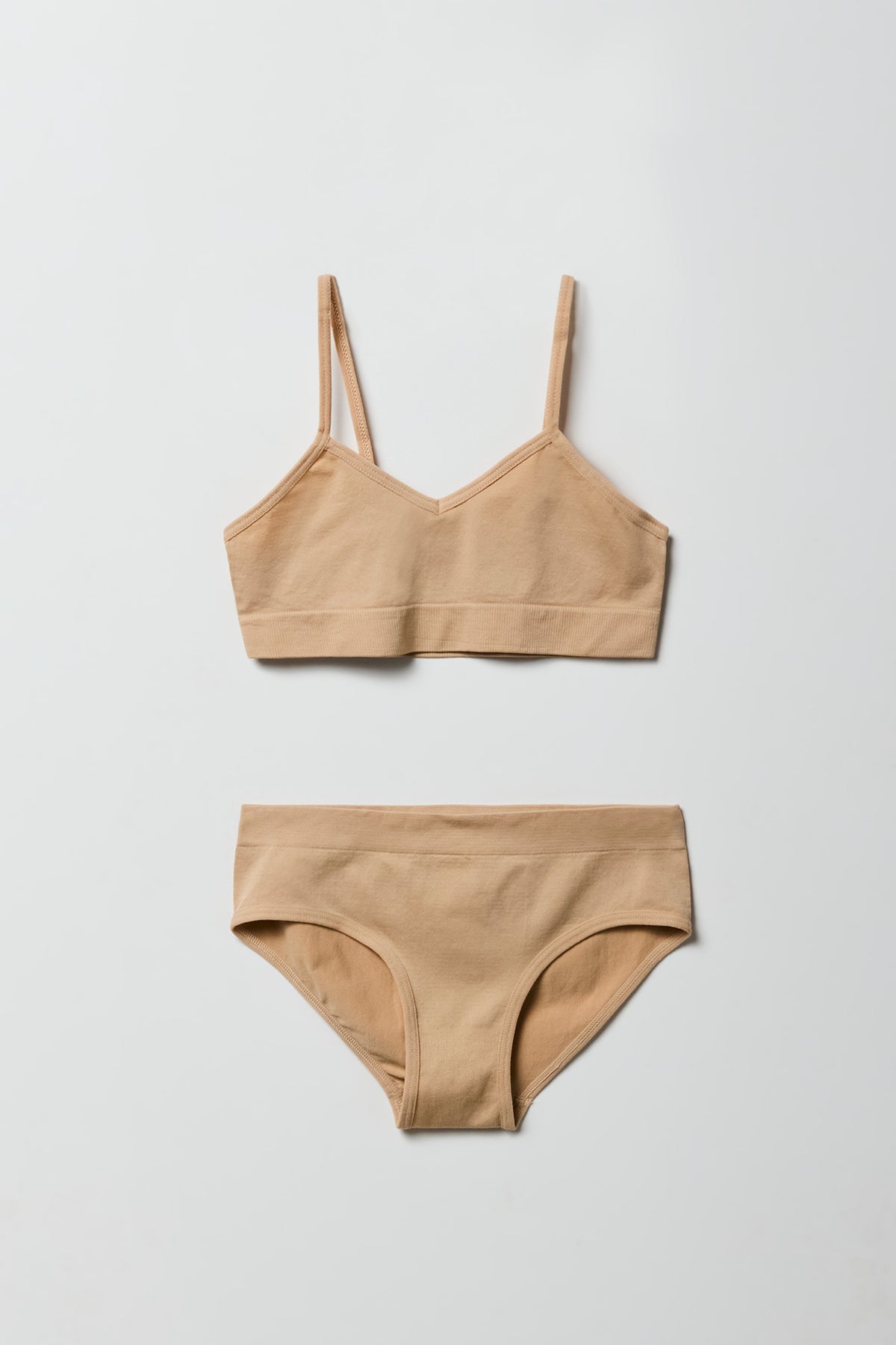 Ensemble avec camisole sans couture à soutien-gorge intégré et caleçon pour fille