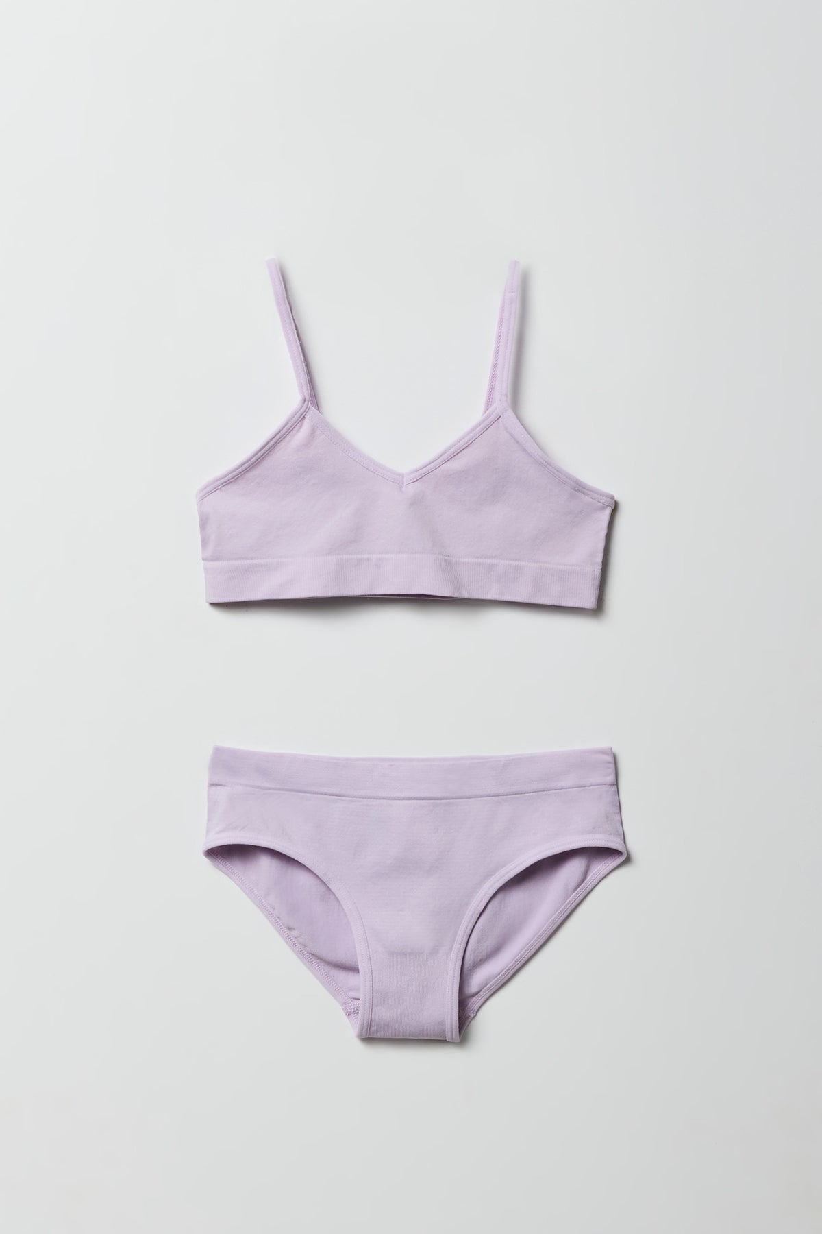 Girls Seamless Cami Bra & Brief Set - Lilac