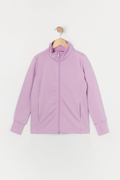 Girls Active Lilac Zip-Up Jacket