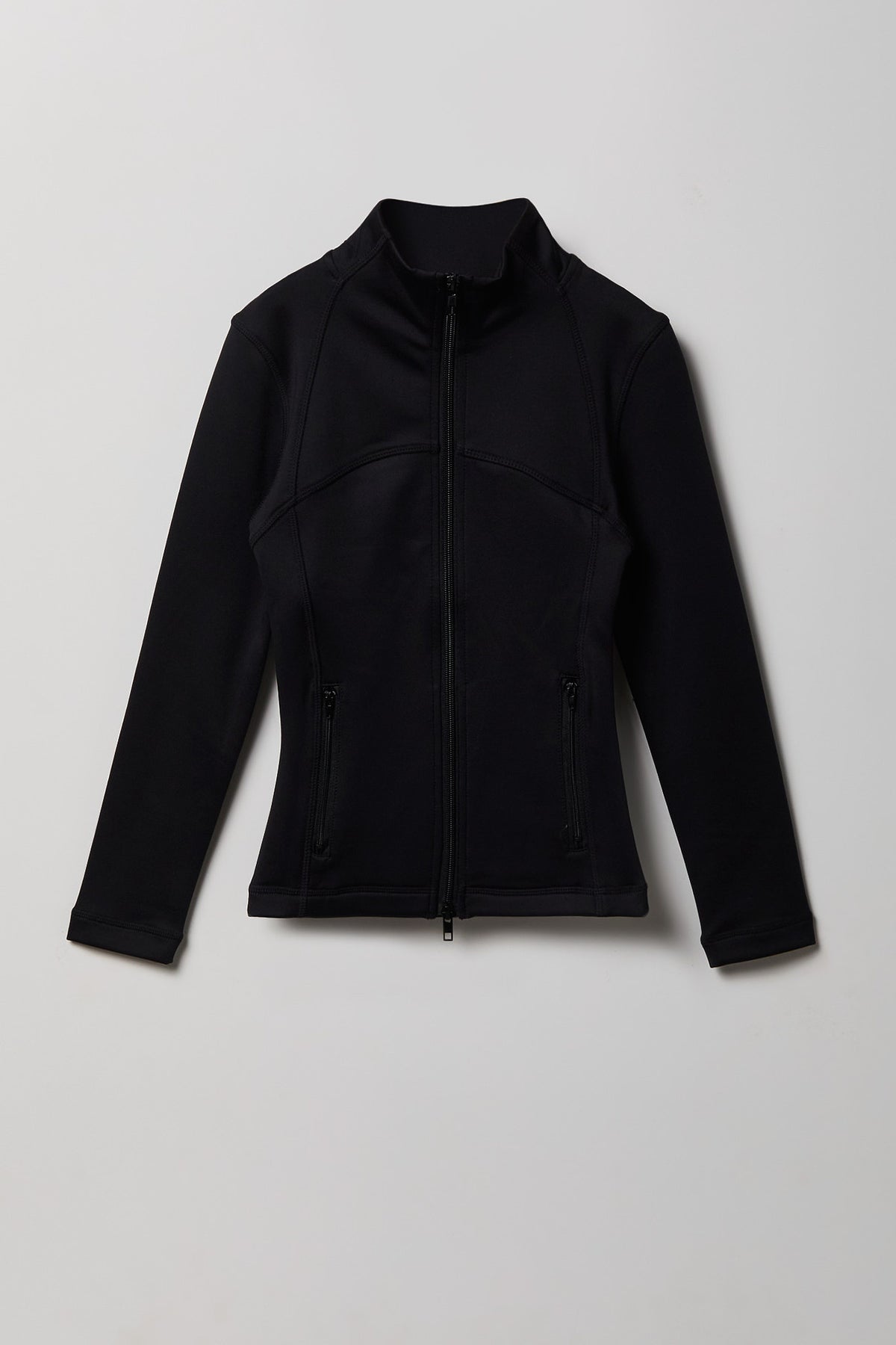 Girls Active Fleece Lined Zip Jacket - Black