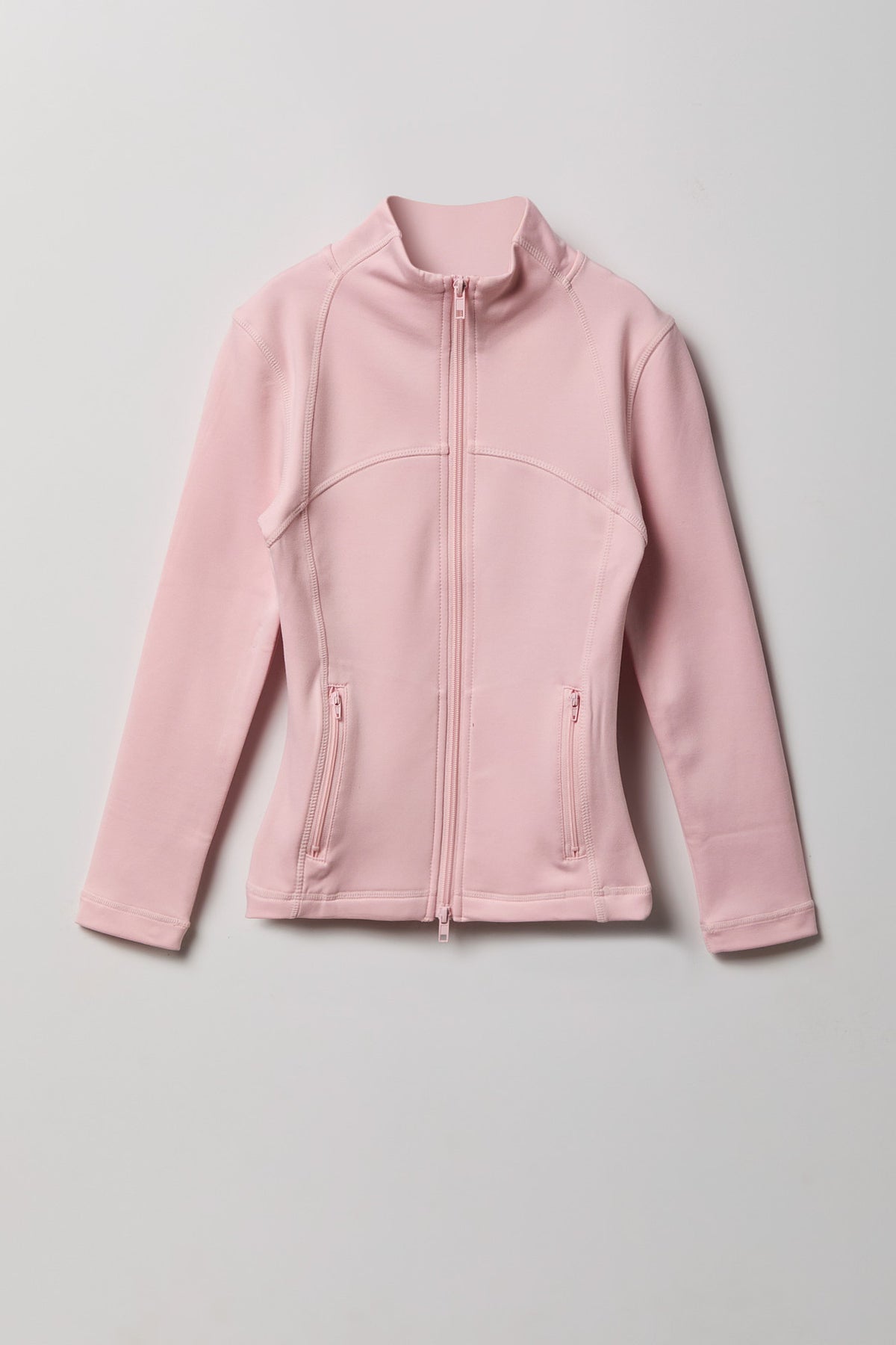 Girls Active Fleece Lined Zip Jacket - Light Pink