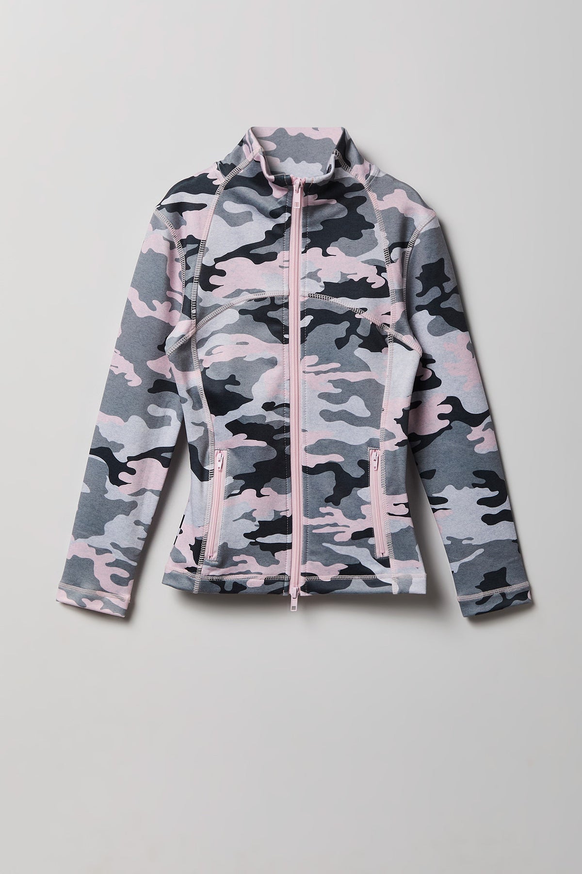 Girls Active Fleece Lined Zip Jacket - Camouflage