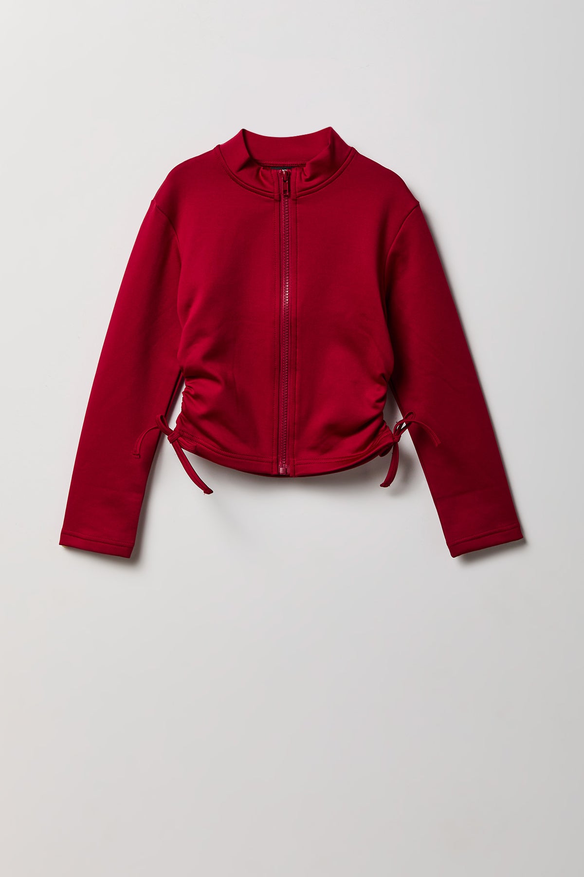 Alt View 7. Girls Active Fleece Lined Side Tie Zip Jacket - Brown