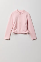 Girls Active Fleece Lined Side Tie Zip Jacket