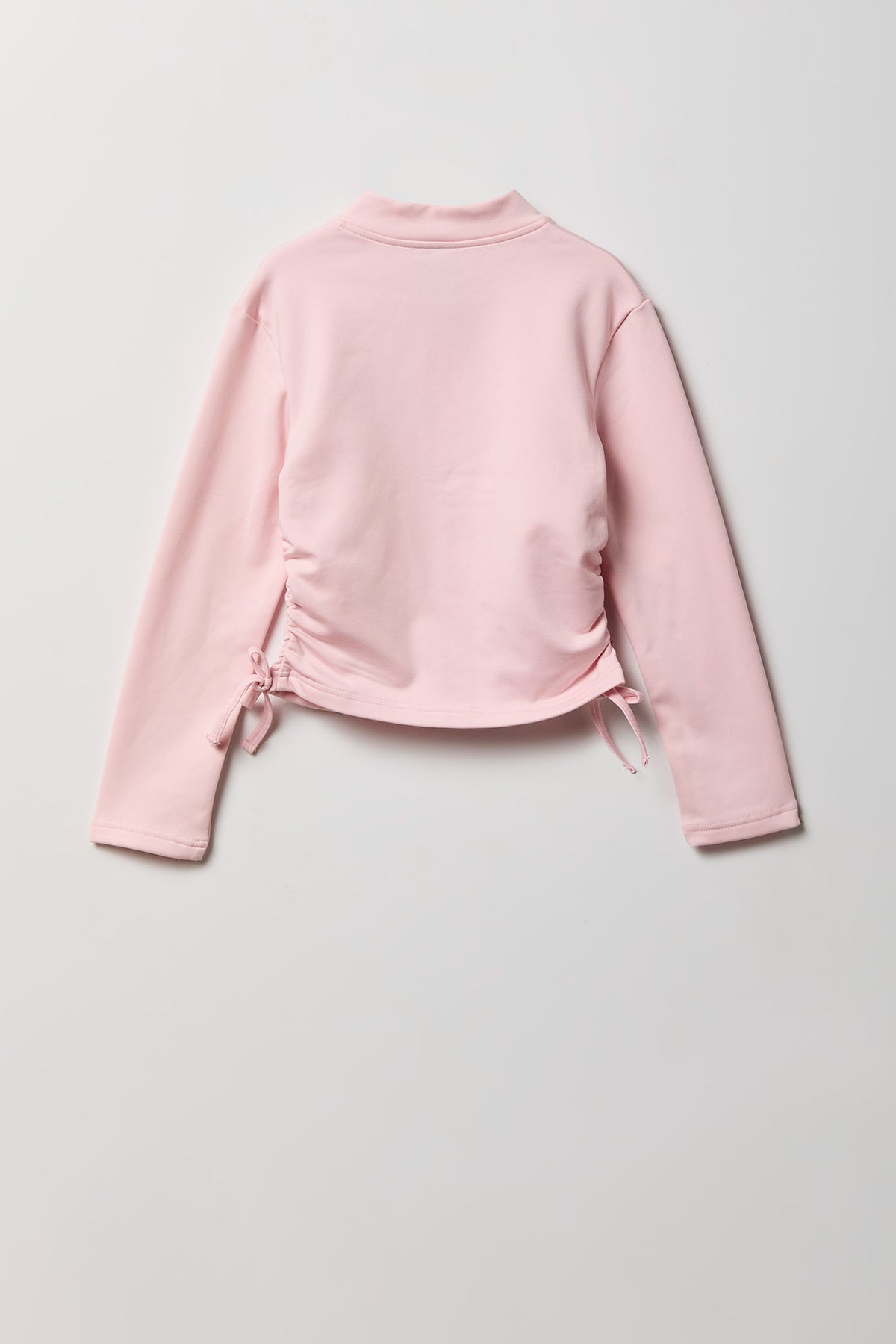 Alt View 2. Girls Active Fleece Lined Side Tie Zip Jacket - Light Pink
