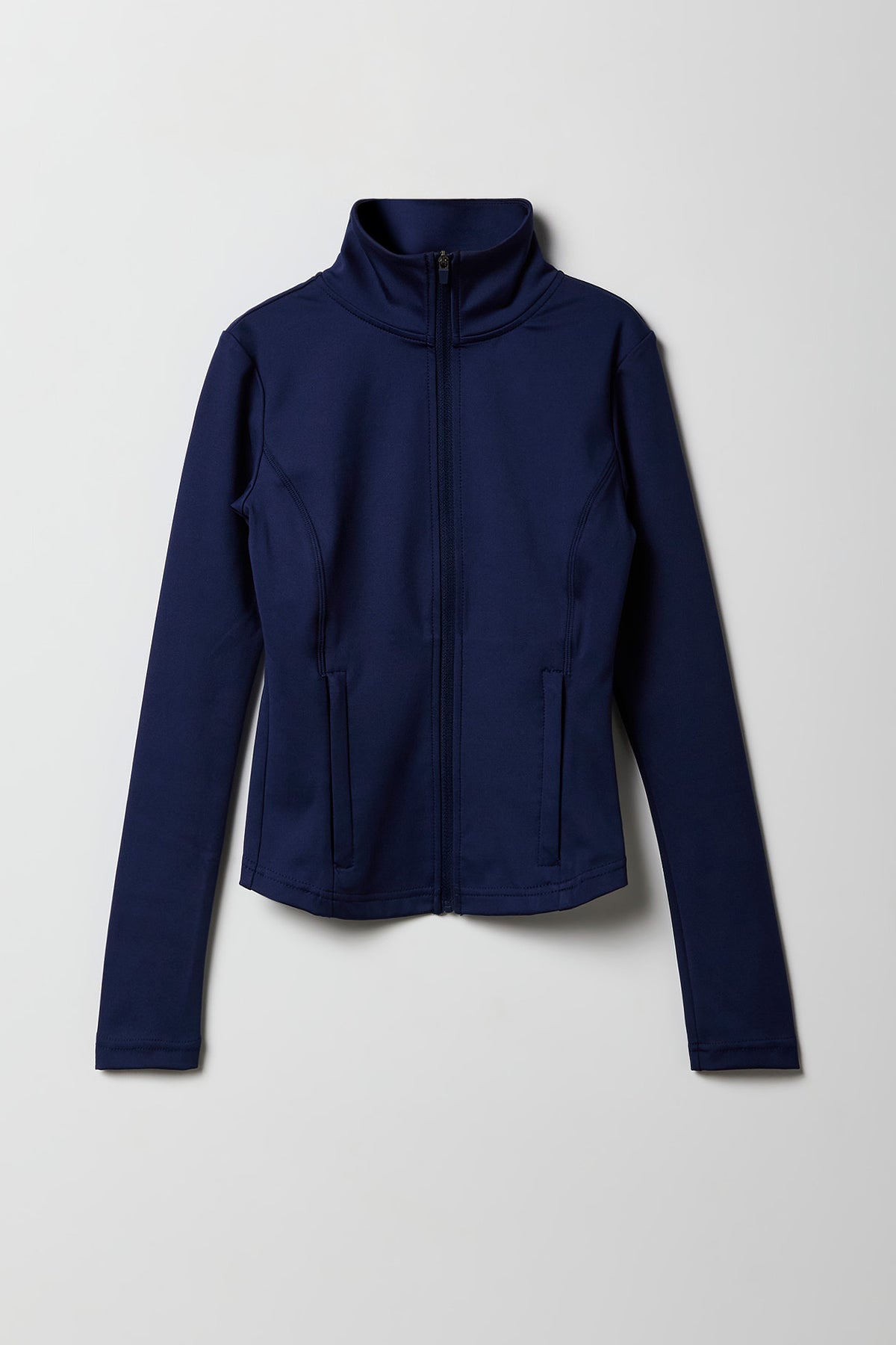 Alt View 2. Girls Active Zip-Up Jacket - Navy