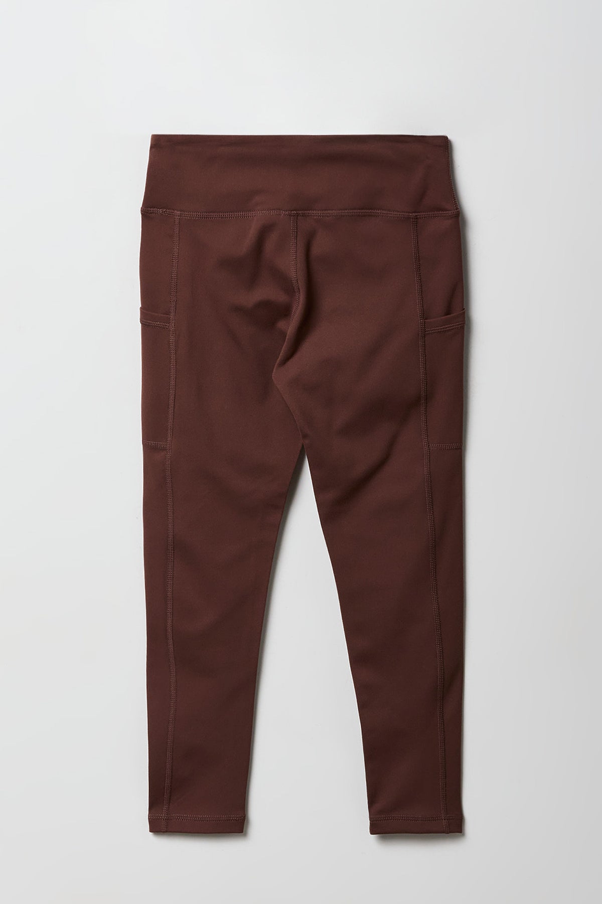 Alt View 2. Girls Active High Density Legging with Pockets - Brown