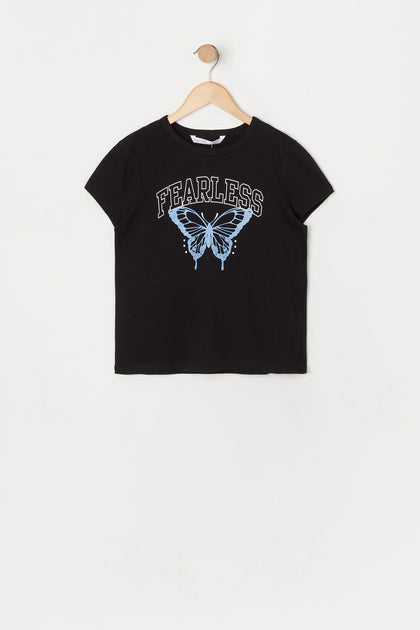T-shirt à imprimé Fearless Butterfly pour fille