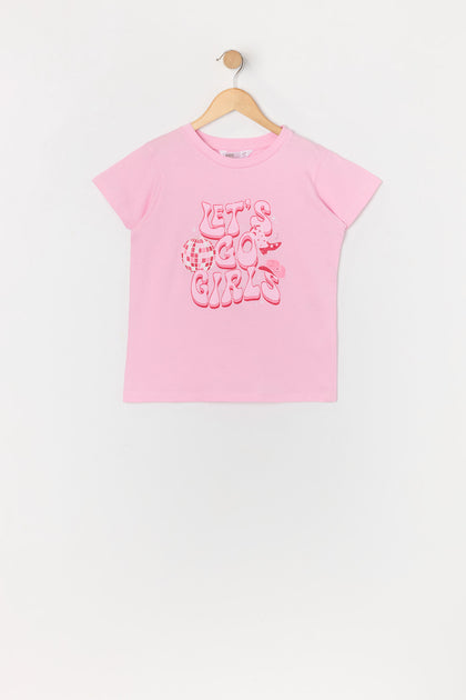 T-shirt à imprimé Let's Go Girls pour fille