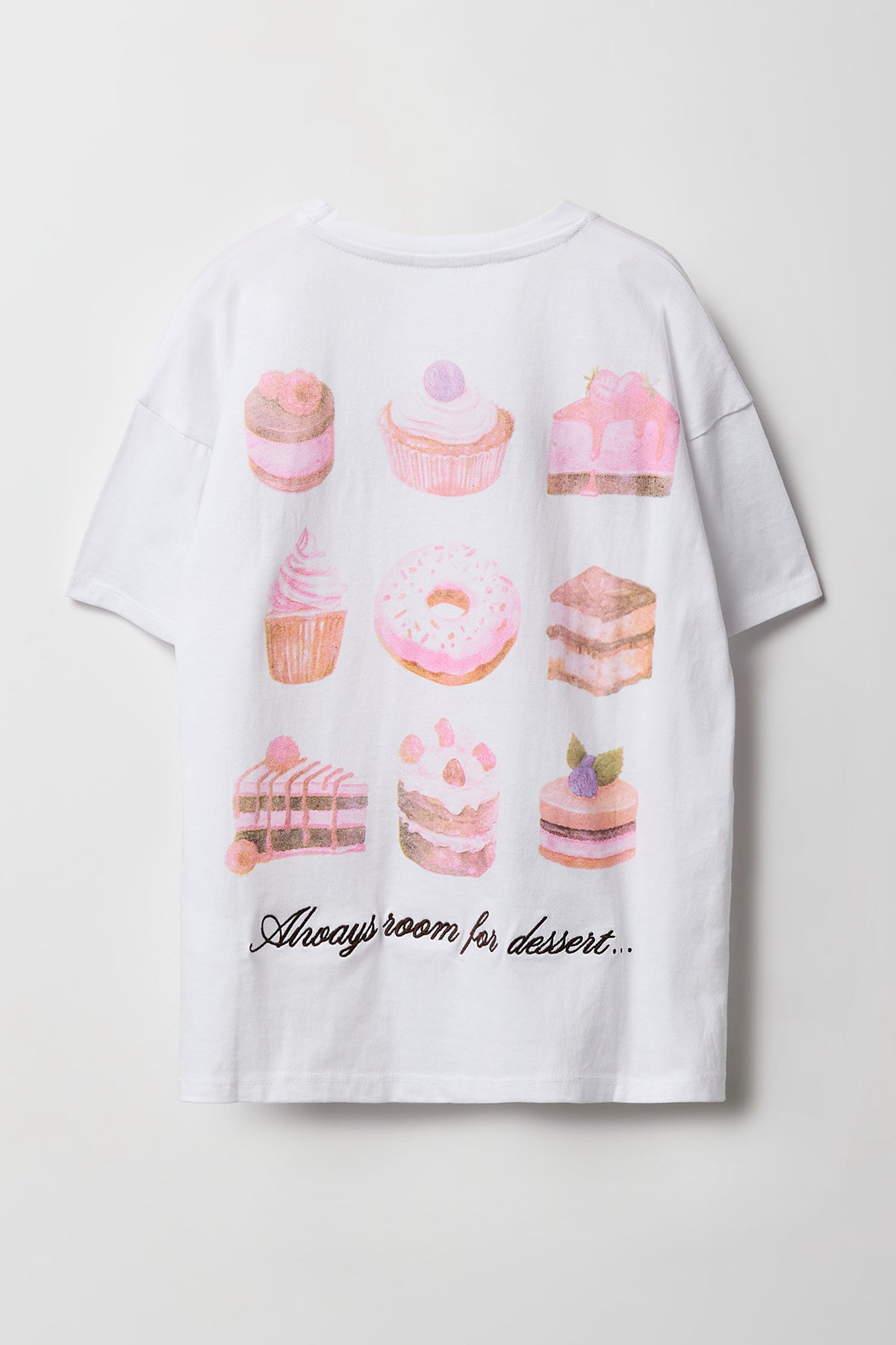Alt View 2. Girls Luxe Heavy Cotton Embroidered Oversized T-Shirt - White