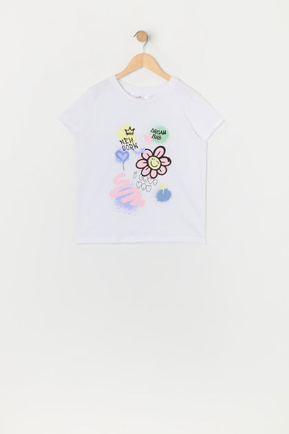 Girls Doodle Graphic T-Shirt
