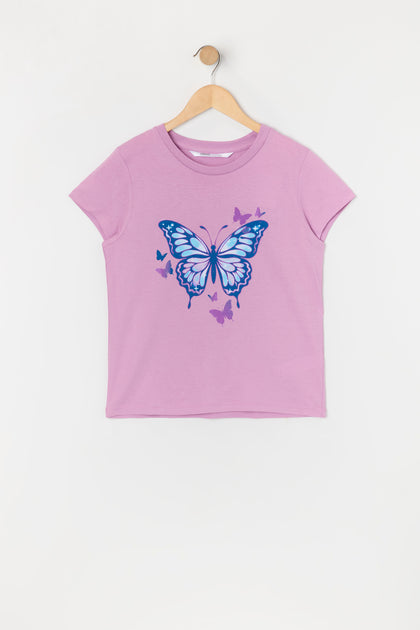 Girls Butterfly Graphic T-Shirt