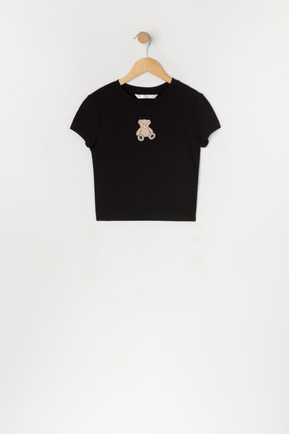 Girls Teddy Bear Graphic Baby T-Shirt