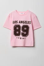 T-shirt en coton lourd supérieur à imprimé Numéro pour fille