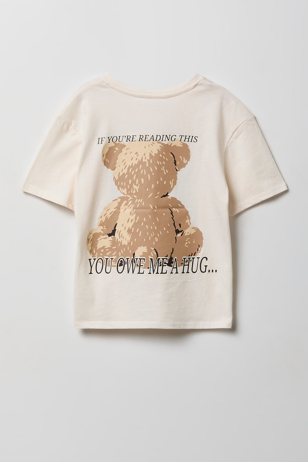 Alt View 2. Girls Luxe Heavy Cotton Bear Graphic T-Shirt - Beige