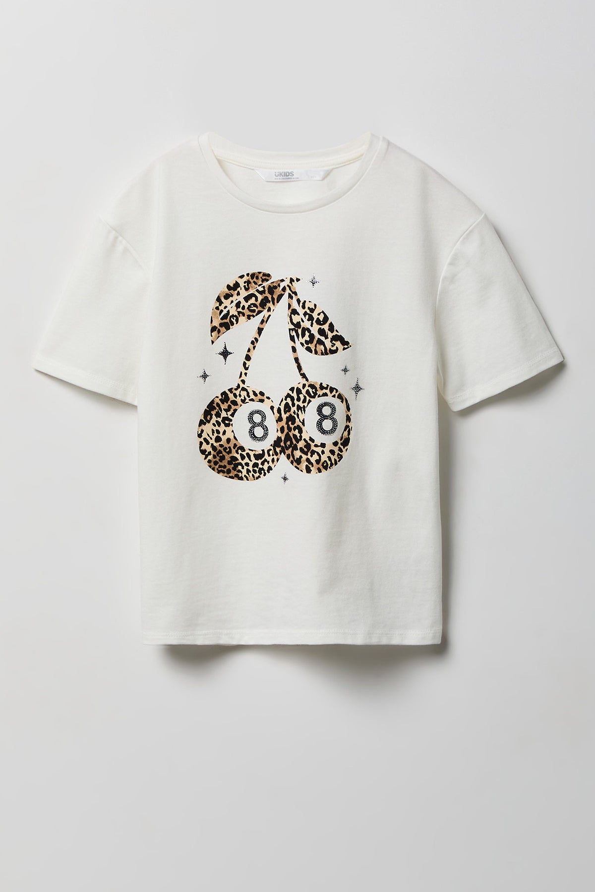 Girls Luxe Heavy Cotton Ball Graphic T-Shirt - Cream