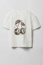 Girls Luxe Heavy Cotton Ball Graphic T-Shirt
