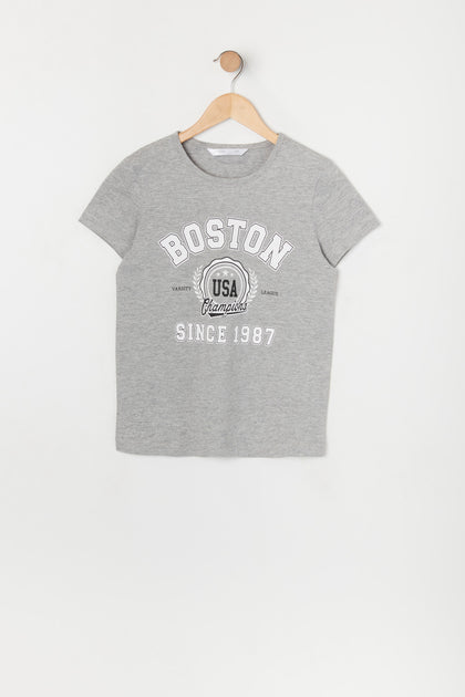 T-shirt à imprimé Boston pour fille