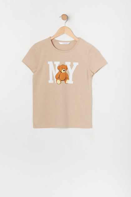 T-shirt à imprimé NYC Bear pour fille