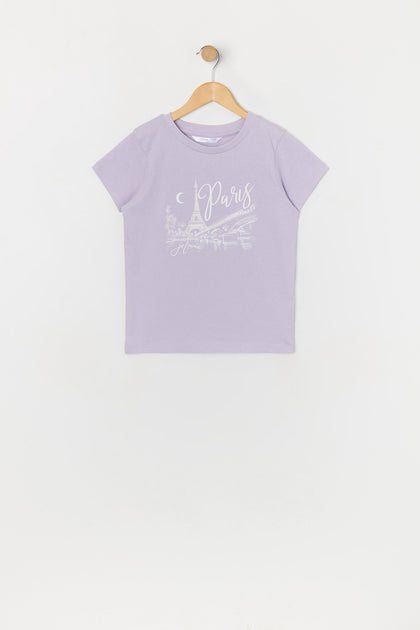 T-shirt à imprimé Paris pour fille
