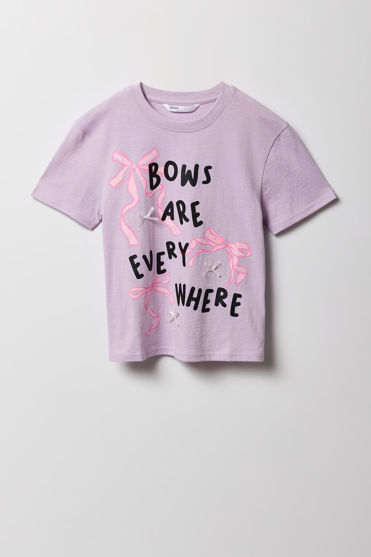 Alt View 2. Girls Luxe Heavy Cotton Puff Print T-Shirt - Lilac