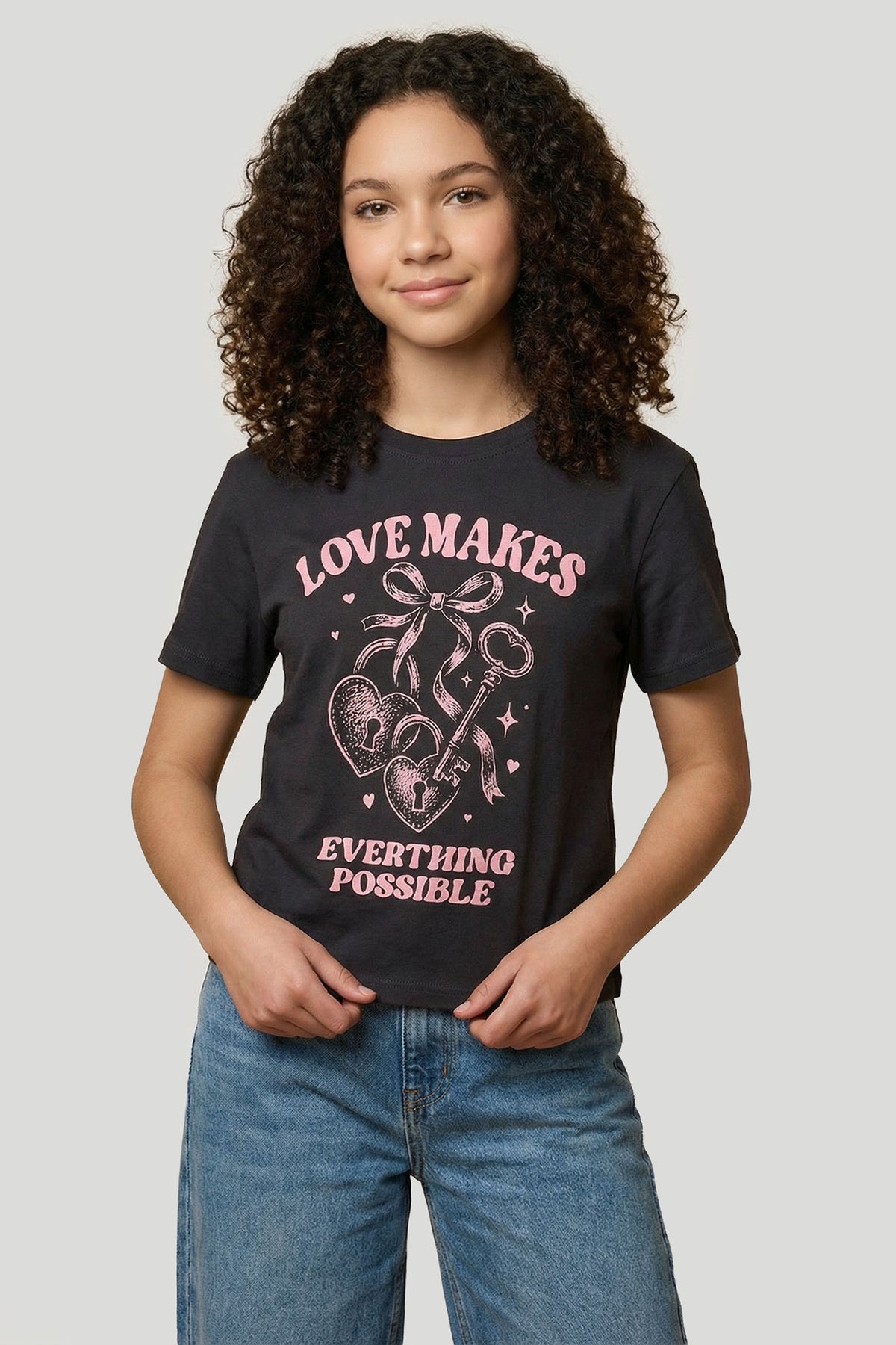 T-shirt à imprimé en relief pour fille