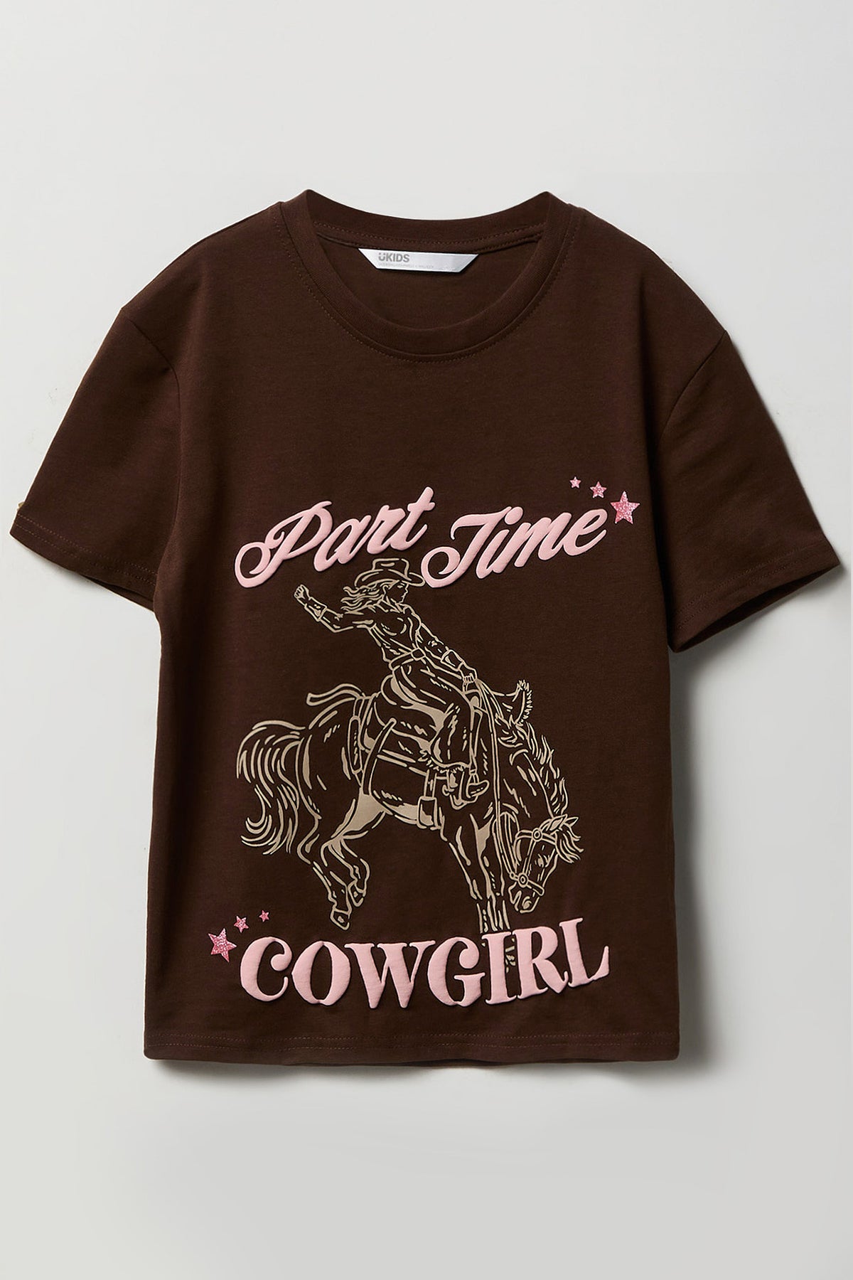 Girls Country Graphic T-Shirt - Brown