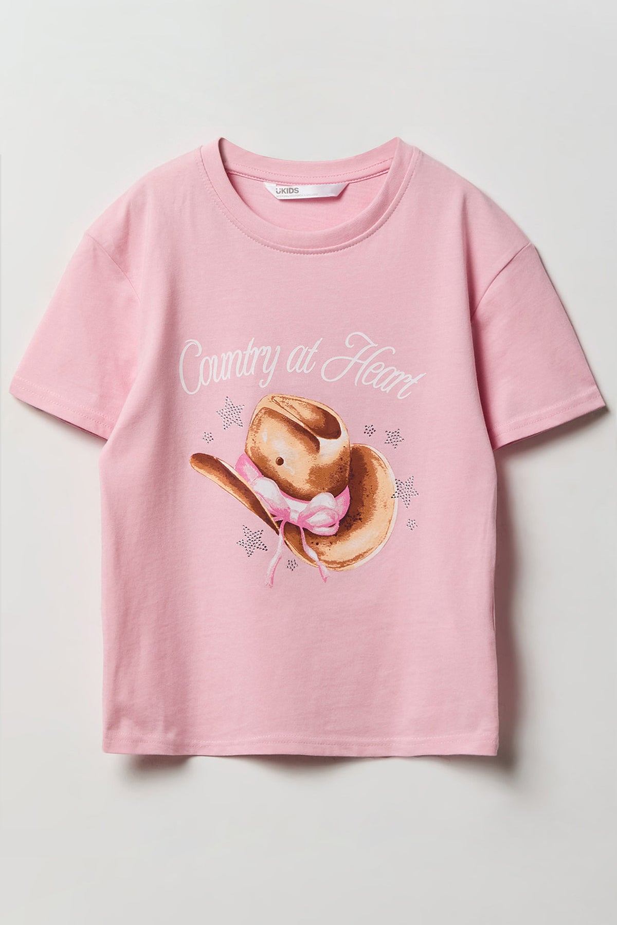Girls Country Graphic T-Shirt - Rose