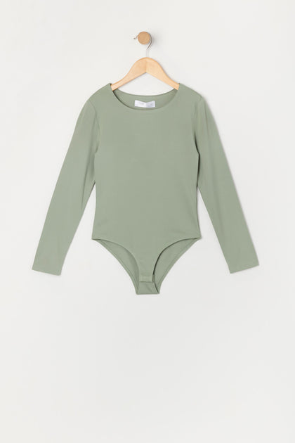 Maillot ras du cou à manches longues pour fille